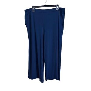 Bob Mackie Wearable Art Blue Wide Leg Pull-On Pants Size XLP Neutral QVC
